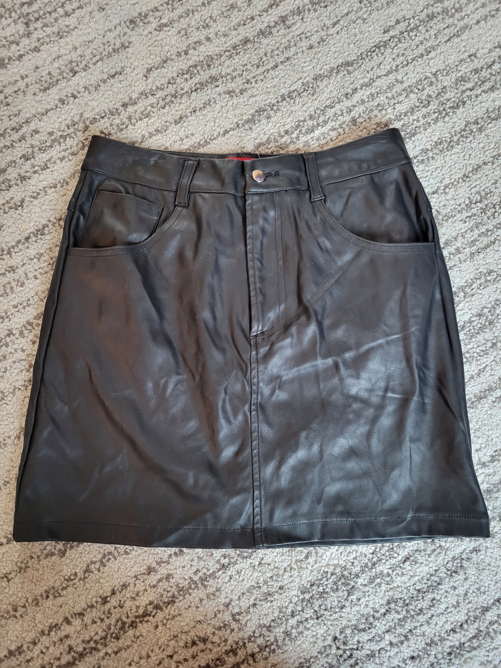 Guess Black Faux Leather Mini Skirt